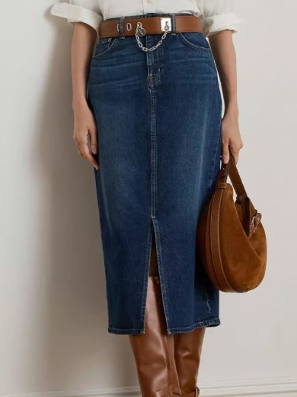 New Ralph Lauren Denim-Mahlan Midi Skirt 8